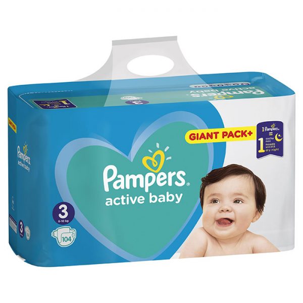 Pampers Active Baby-Dry Giant Pack Midi 3 (6-10kg) 104 kom