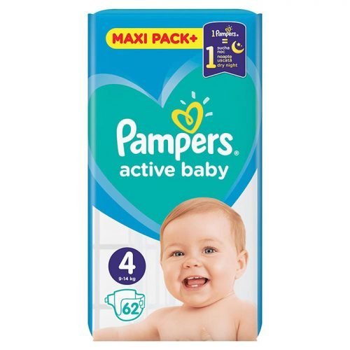 Pampers Active Baby Jumbo Pack Maxi 4 (9-14kg) 62 kom