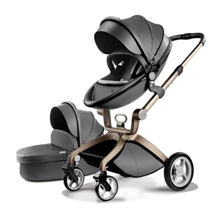 Hot Mom kolica 2u1 Dark Grey (sportsko sedište i korpa)