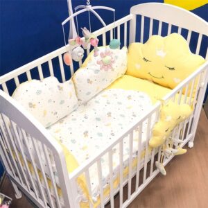 Posteljina za krevetac Ready Oblačić Žuta