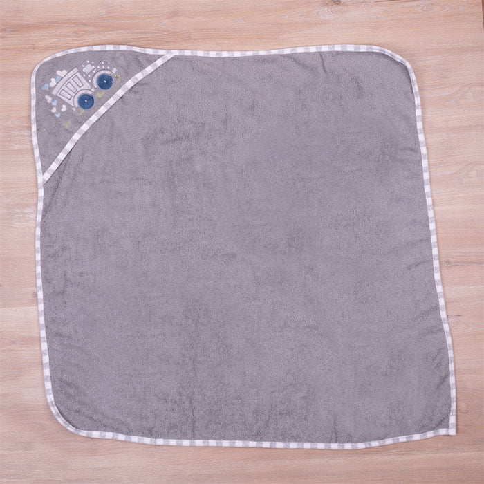 Ready bebi peškir sa kapuljačom 100x100cm sivi - Slika 3