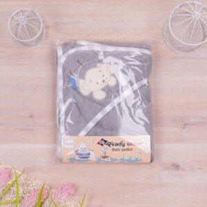 Ready bebi peškir sa kapuljačom 100x100cm sivi