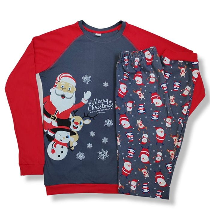 Izvor novogodišnja pidžama Deda Mraz sivo