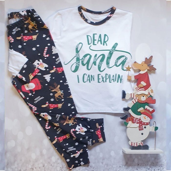 Kidstar novogodišnja pidžama Santa teget