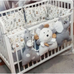 Posteljina za krevetac Ready Džungla bela