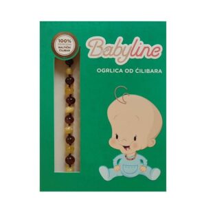 Baby Line ogrlica od ćilibara baroque konjak bela2