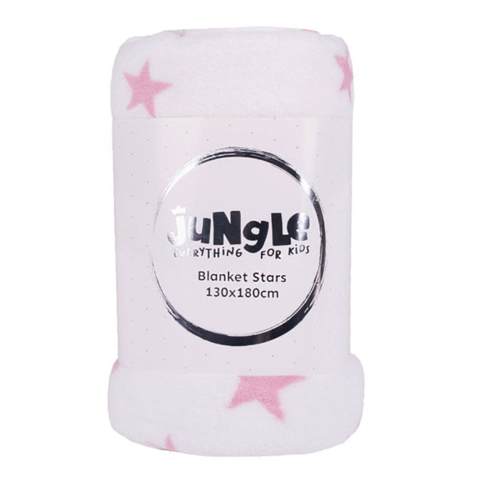 Jungle ćebe Zvezdica 130x180cm White/Pink