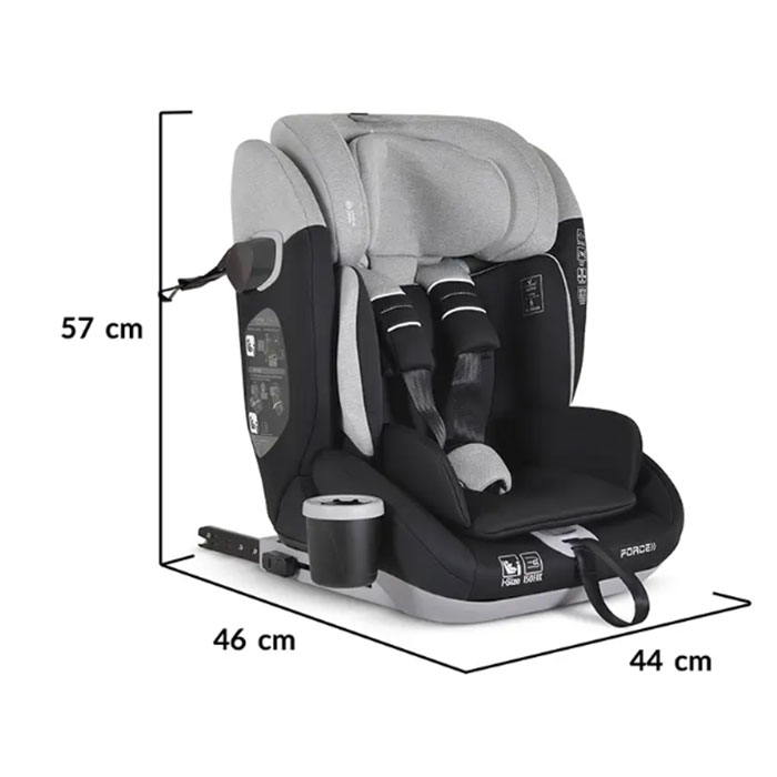 Moni auto sedište Force i-size 76-150cm Grey4