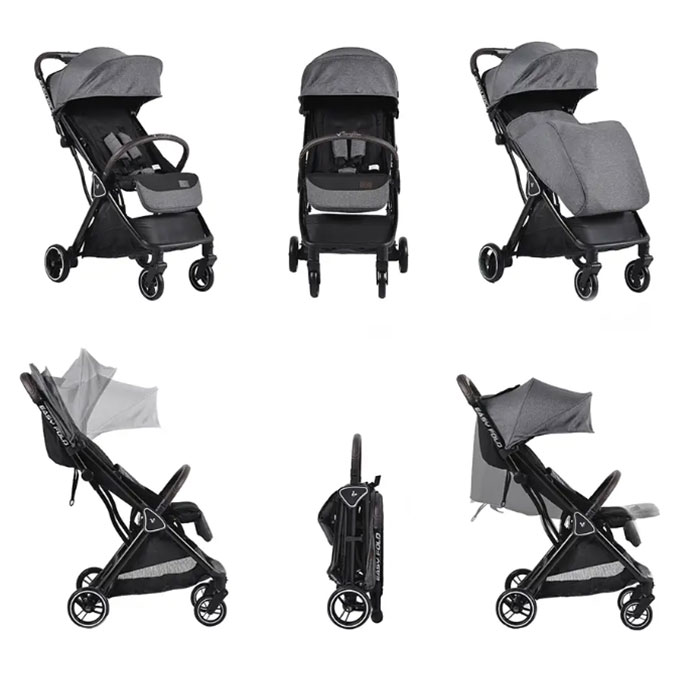 Cangaroo kolica Easy Fold Grey6