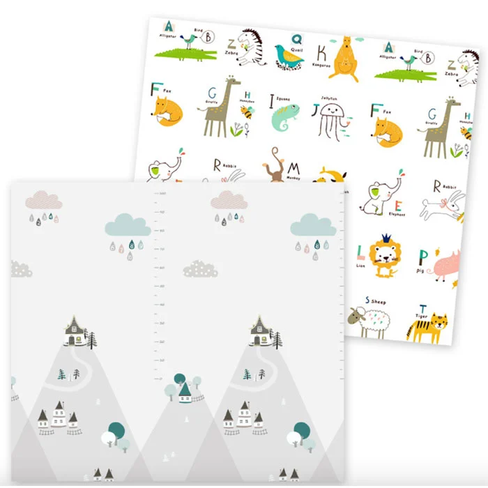 IQ Joy INOVA sklopiva dvostrana podloga 180x200x1cm ABCeda+Planinske kućice