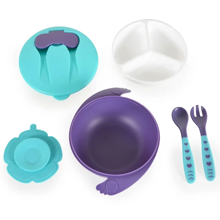 Cangaroo činija sa kašikom i viljuškom Jelly Blue1