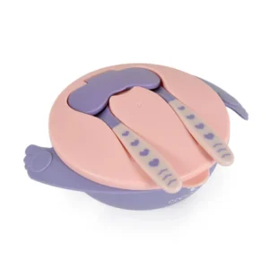 Cangaroo činija sa kašikom i viljuškom Jelly Pink