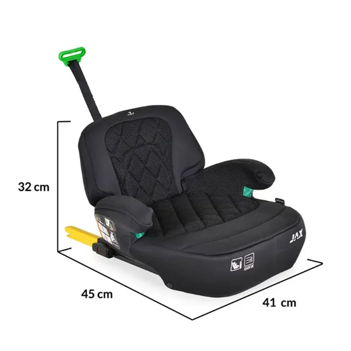 Cangaroo sedište buster Jax sa naslonom isofix 125-150cm Black