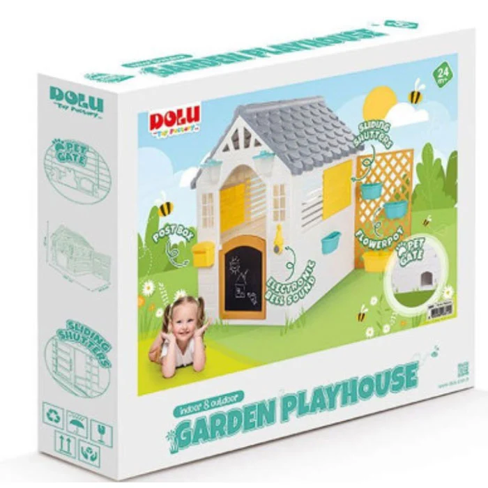 Dolu plastična kućica za decu sa vrtom 0331091