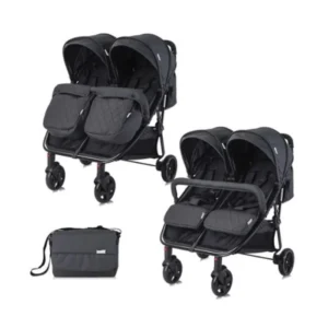 Lorelli blizanačka kolica Duo+torba Black