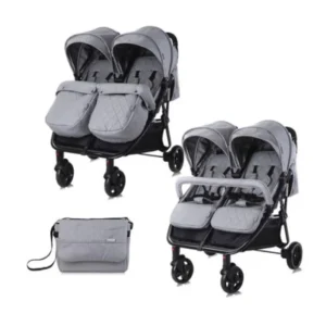 Lorelli blizanačka kolica Duo+torba Cool Grey