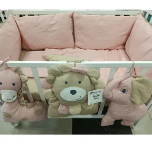 Posteljina za krevetac Ready Džungla bež roze