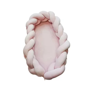Gnezdo za bebe sa pletenicom roze