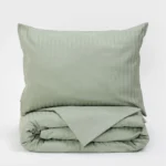 Stefan posteljina damast saten pruga Zelena