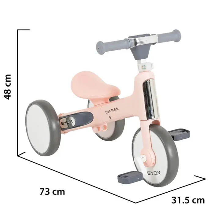 Byox Balance Bike Learn to Ride 2u1 Pink