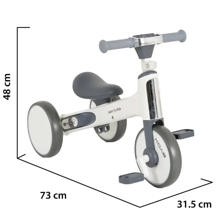 Byox Balance Bike Learn to Ride 2u1 White