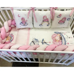 Posteljina za krevetac Kika pink