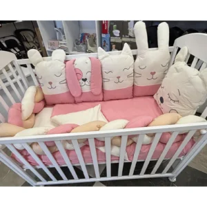Posteljina za krevetac Ready Friends roze