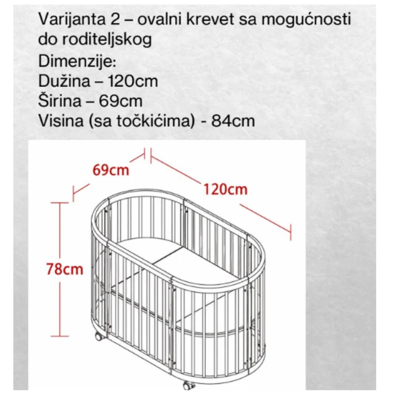 BBO drveni krevetac Bloom 4u1 White - Slika 9